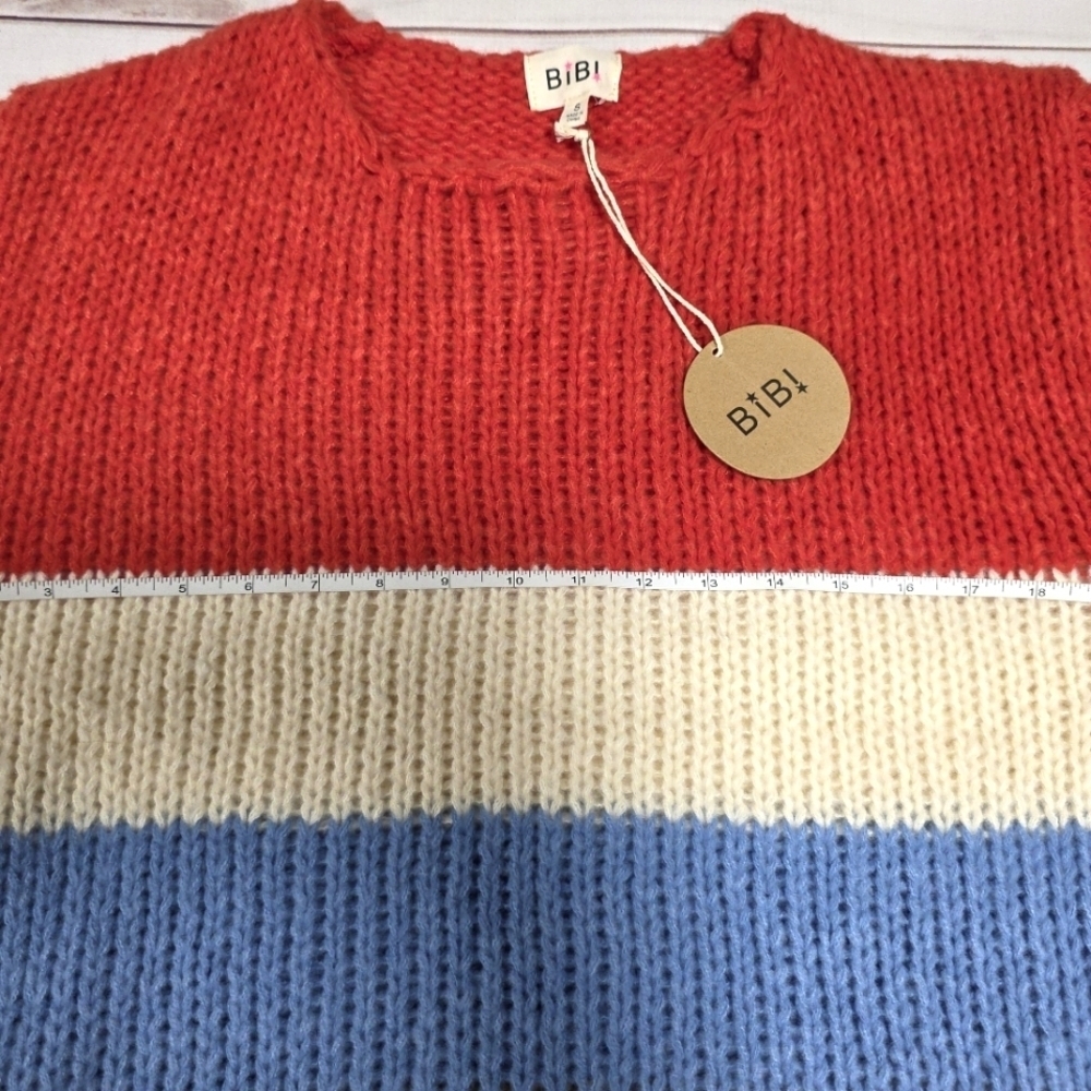 BIBI Women's Color Block Striped Sweater Small - New With Tags - Picture 2 of 7